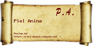 Plel Anina névjegykártya